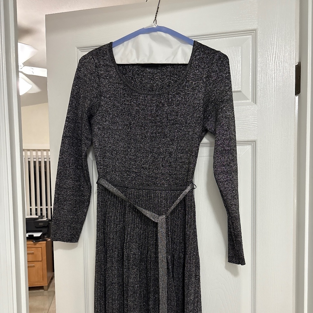 Fabulous Silver Flared Sparkle Dress